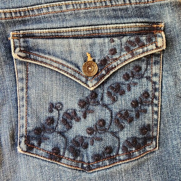 Canyon River Blues Embroidered Flap-Over Pocket Boot Cut Jeans Size 14 - Picture 13 of 14